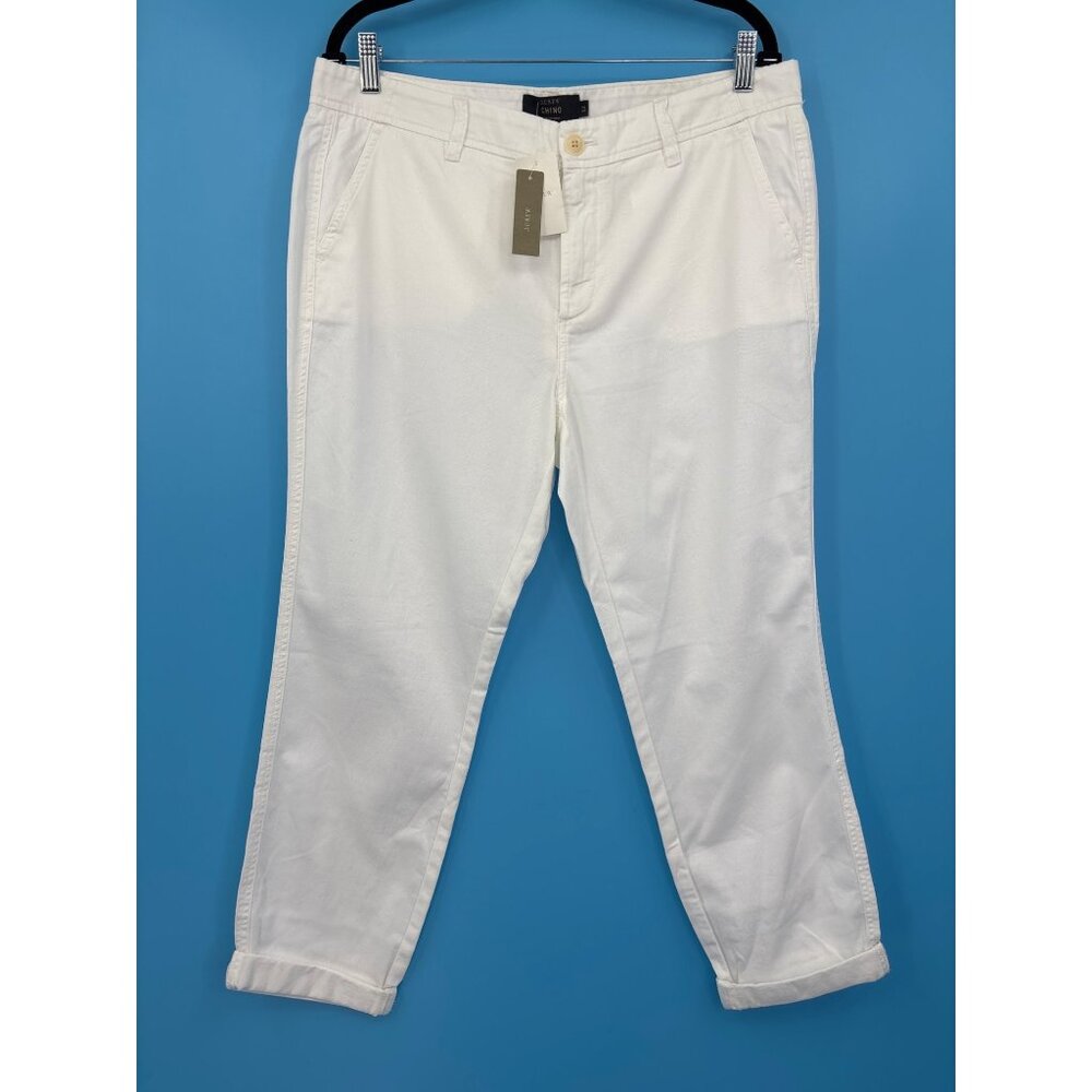J. Crew Chino Crop Capri Cotton Pant White 12 NEW